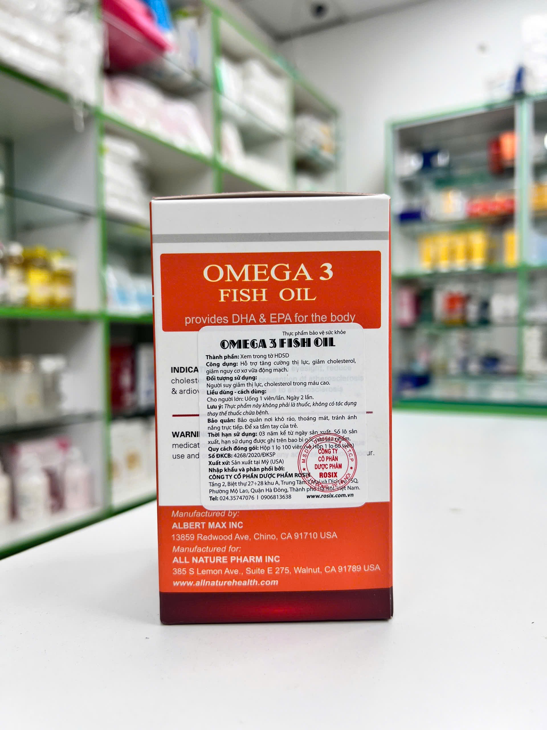 Omega 3 Fish Oil Nature — thông tin thành phần DHA EPA